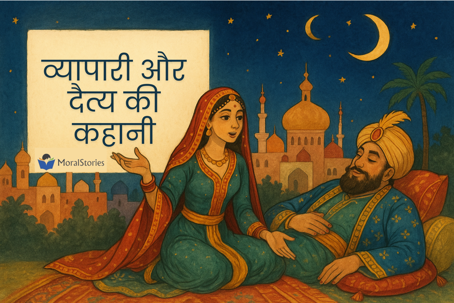 व्यापारी और दैत्य की कहानी अलिफ लैला - Vyapari aur Daitya Ki Kahani